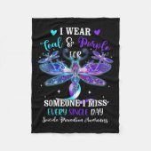 Ich trage Aquamarinen &amp; Lila für jemanden, der Fleecedecke (Vorderseite)