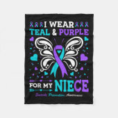 Ich trage Aquamarinen & Lila für mein Nichte Fleecedecke (Vorderseite)