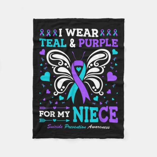 Ich trage Aquamarinen &amp; Lila für mein Nichte Fleecedecke (Vorderseite)