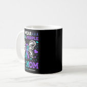Ich trage Aquamarinen & Lila für meine Mama Kaffeetasse (Vorderseite Links)