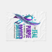 Ich trage Aquamarinen & Lila für meinen Bruder Fleecedecke (Vorderseite (Horizontal))