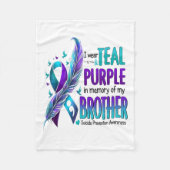 Ich trage Aquamarinen & Lila für meinen Bruder Fleecedecke (Vorderseite)