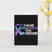 Ich trage Aquamarinen & Lila für meinen Bruder Karte (Gelbe Blume)