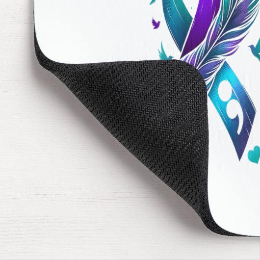 Ich trage Aquamarinen & Lila für meinen Bruder Mousepad (Ecke)