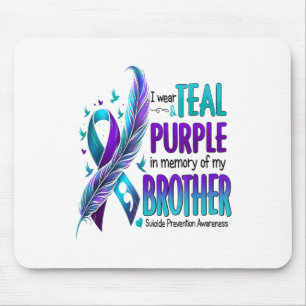 Ich trage Aquamarinen &amp; Lila für meinen Bruder Mousepad