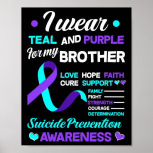 Ich trage Aquamarinen &amp; Lila für meinen Bruder Poster