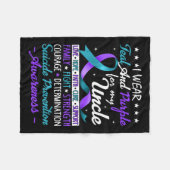 Ich trage Aquamarinen &amp; Lila für meinen Onkel  Fleecedecke (Vorderseite (Horizontal))