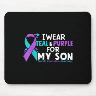 Ich trage Aquamarinen &amp; Lila für meinen Sohn S Mousepad