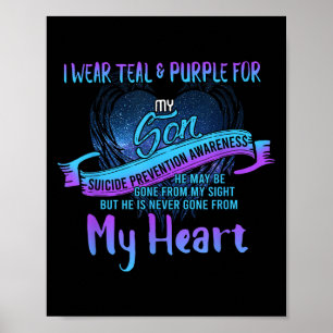 Ich trage Aquamarinen & Lila für meinen Sohn S Poster