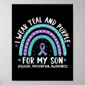 Ich trage Aquamarinen & Lila für meinen Sohn S Poster (Vorne)