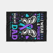 Ich trage Aquamarinen & Lila für meinen Vater Fleecedecke (Vorderseite (Horizontal))