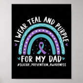 Ich trage Aquamarinen & Lila für meinen Vater Poster (Vorne)