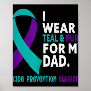 Ich trage Aquamarinen & Lila für meinen Vater Poster