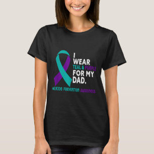 Ich trage Aquamarinen & Lila für meinen Vater T-Shirt