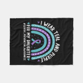 Ich trage Aquamarinen &amp; Lila für Tochter Suizi Fleecedecke (Vorderseite (Horizontal))