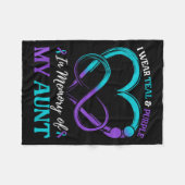 Ich trage Aquamarinen & Lila im Gedächtnis mei Fleecedecke (Vorderseite (Horizontal))