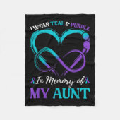 Ich trage Aquamarinen &amp; Lila im Gedächtnis mei Fleecedecke (Vorderseite)