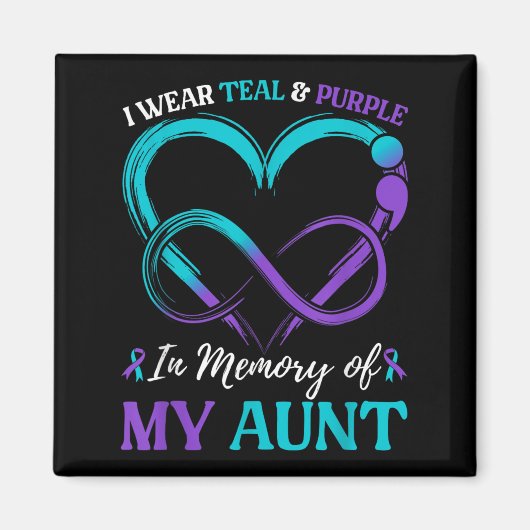 Ich trage Aquamarinen & Lila im Gedächtnis mei Magnet (Vorne)