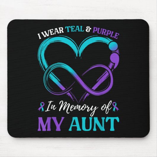 Ich trage Aquamarinen & Lila im Gedächtnis mei Mousepad (Vorne)