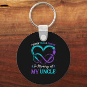 Ich trage Aquamarinen & Lila im Gedächtnis mei Schlüsselanhänger (Vorderseite)