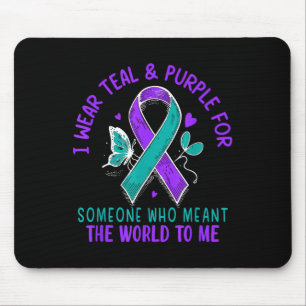 Ich trage Aquamarinen &amp; Lila oder jemand Suici Mousepad