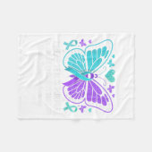 Ich trage Aquamarinen & amp; Lila Suizidprävention Fleecedecke (Vorderseite (Horizontal))