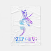 Ich trage Aquamarinen & amp; Lila Suizidprävention Fleecedecke (Vorderseite)