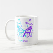 Ich trage Aquamarinen & amp; Lila Suizidprävention Kaffeetasse (Links)