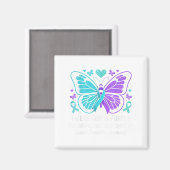 Ich trage Aquamarinen & amp; Lila Suizidprävention Magnet (Vorderseite/Rückseite)