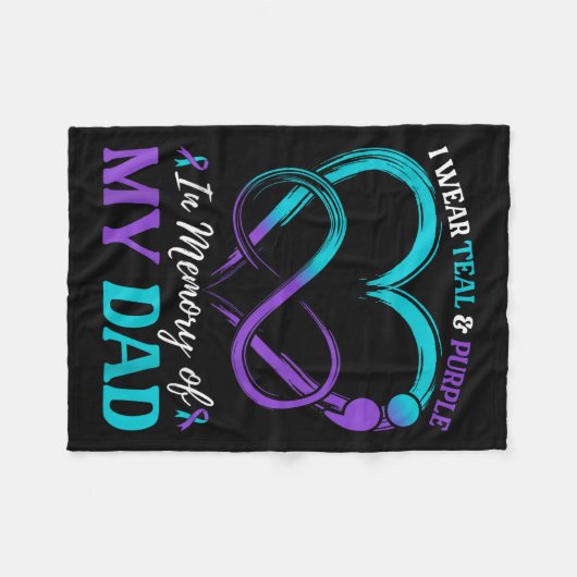 Ich trage Aquamarinen und hoch; Lila im Gedächtnis Fleecedecke (Vorderseite (Horizontal))