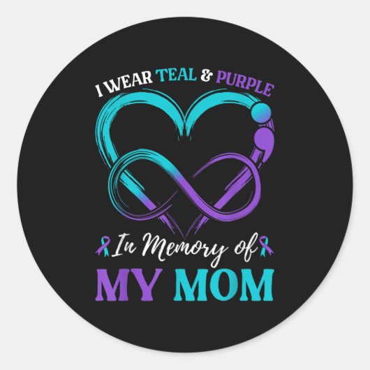 Ich trage Aquamarinen und hoch; Lila im Gedächtnis Runder Aufkleber (Vorderseite)