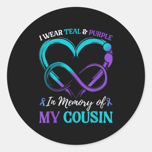 Ich trage Aquamarinen und hoch; Lila im Gedächtnis Runder Aufkleber (Vorderseite)