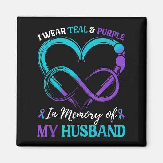 Ich trage Aquamarinen und hoch; Lila in Erinnerung Magnet (Vorne)