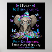 Ich trage Aquamarinen und Lila Selbstmordbewusstse Poster (Vorne)