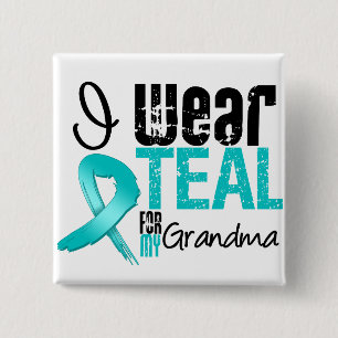 Ich trage Aquamarines Band für mein Oma Button