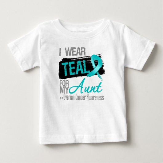 Ich trage aquamarines Band für meine Tante Baby T-shirt (Vorderseite)