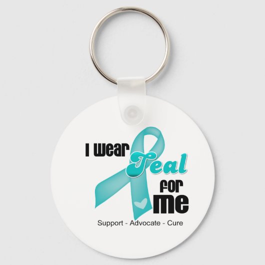 Ich trage Aquamarines Band für mich Schlüsselanhänger (Vorderseite)