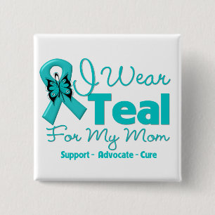 Ich trage aquamarines für meine Mamma Button