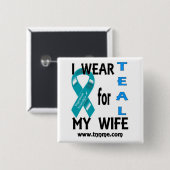 Ich trage AQUAMARINES für meinen Ehefrauknopf Button (Vorne & Hinten)