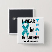 Ich trage AQUAMARINES für meinen Tochterknopf Button (Vorne & Hinten)