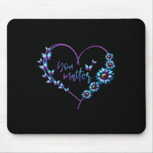 Ich trage Aquamarines und Lila Selbstmordbewusstse Mousepad