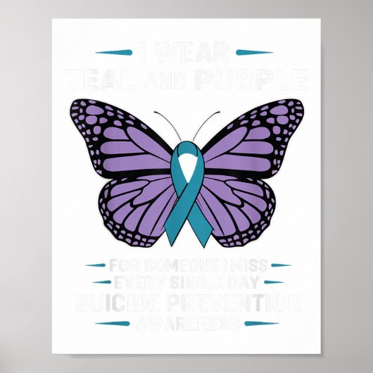 Ich trage Aquamarines und Lila Selbstmordbewusstse Poster (Vorne)