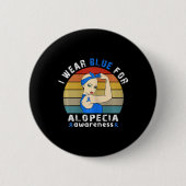 Ich trage blau für Alopezie-Bewusstsein Button (Vorderseite)