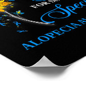 Ich trage Blau für Alopezie Bewusstsein Sonnenblum Poster (Ecke)