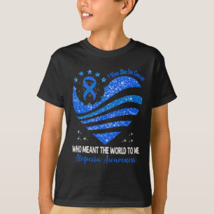 Ich trage Blau für Alopezie Sensibilisierung Herz  T-Shirt