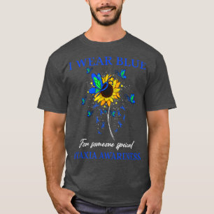 Ich trage Blau für Ataxie Awareness Sonnenblume T-Shirt