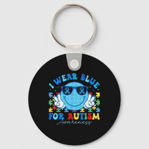 Ich trage Blau für Autismus Aufklärung Monat Lehre Schlüsselanhänger