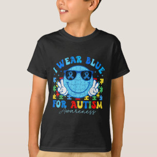 Ich trage Blau für Autismus Aufklärung Monat Lehre T-Shirt