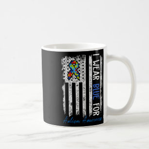 Ich trage Blau für Autismus Aufklärung Monat Männe Kaffeetasse