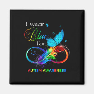 Ich trage Blau für Autismus Aufklärung Monat Männe Magnet